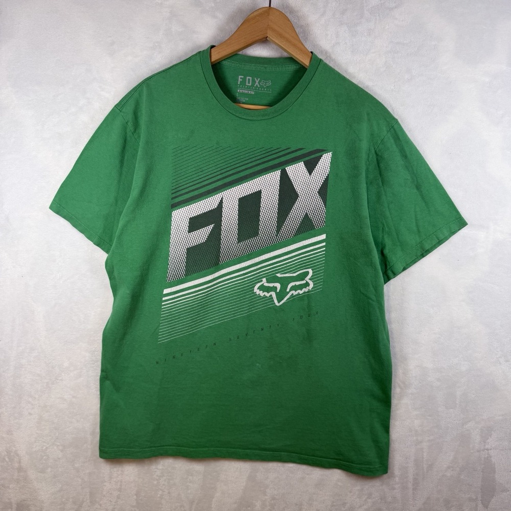 Fox Racing Green Graphic T Shirt Size Large Motorcross Dirt Bike